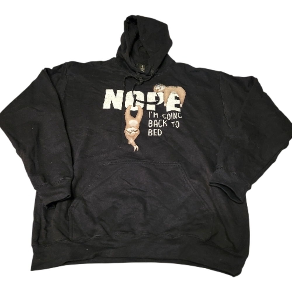 Black Hoodie with Sloth Design